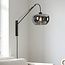 Industrial wall light Dasha with swivel and extendable arm with smoked glass