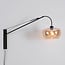 Wall lamp Dasha - black with amber glass