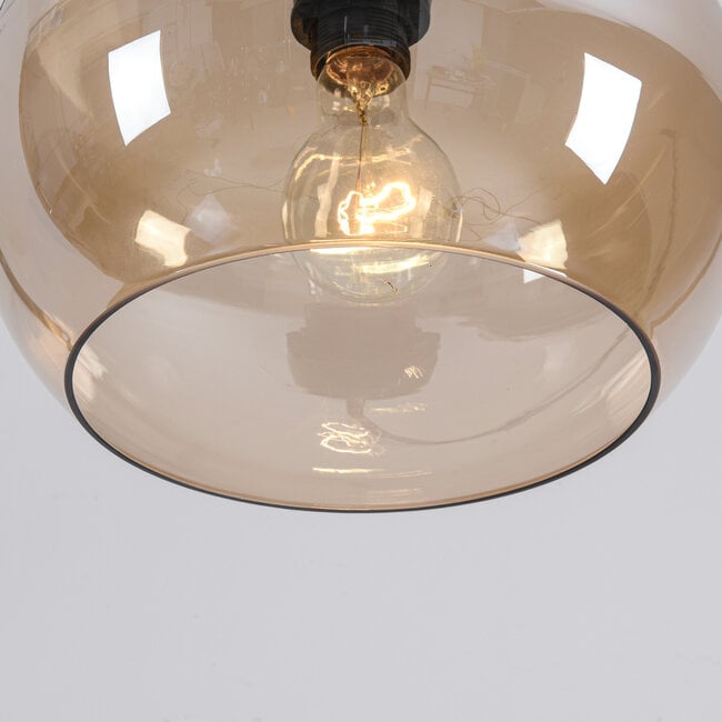 Wall lamp Dasha - black with amber glass