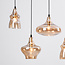 Trinidad 7-light pendant light - black with amber glass