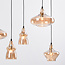 7-light pendant lamp, Black with Amber glass - Trinidad