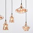Trinidad 7-light pendant light - black with amber glass