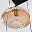 Trinidad 7-light pendant light - black with amber glass