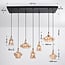 Trinidad 7-light pendant light - black with amber glass