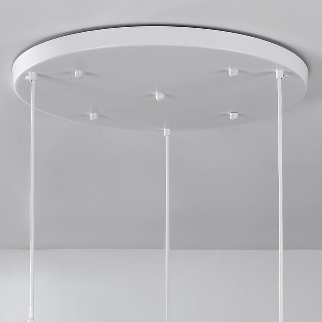 Sora 3-light pendant light - white stone effect