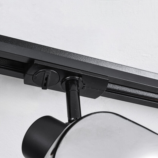 1-phase track system set of 1.5 metres with Juna spotlights, smoked glass