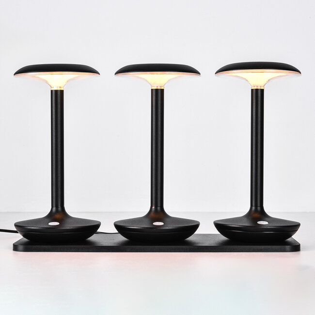 Set of 3 wireless Table lamps with adjustable light colour and charging station – Charge