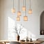 Vouw 6-light pendant light - beige fabric