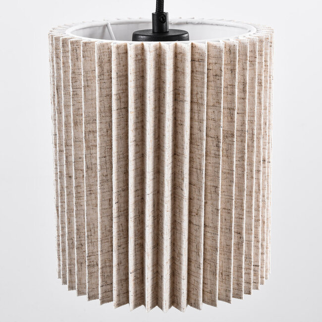 6-light pendant lamp with beige fabric lampshades - Vouw