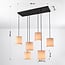Vouw 6-light pendant light - beige fabric
