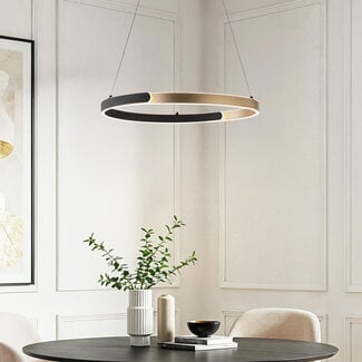 3-step dimmable pendant light Ivana - black and gold with integrated LED