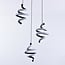 Twisted designer pendant lamp Bojana, 3-step dimmable