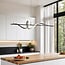 3-step dimmable designer pendant light Ches - black with integrated LED