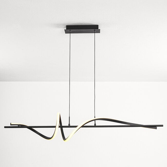 3-step dimmable designer pendant light Ches - black with integrated LED