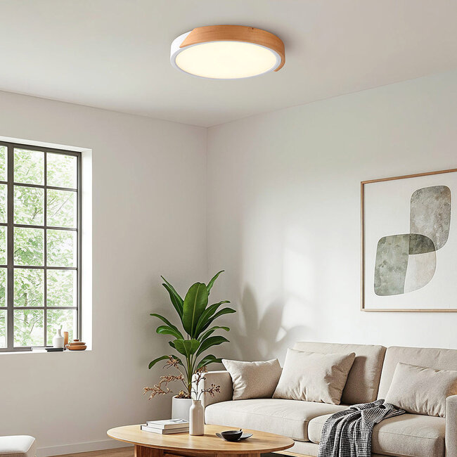 3-step dimmable ceiling light with wooden detail - Jano