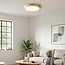 3-step dimmable ceiling light Jano - round with wooden detail