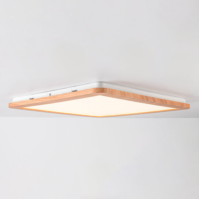Modern ceiling lamp Celeste, wood look, 3-step dimmable