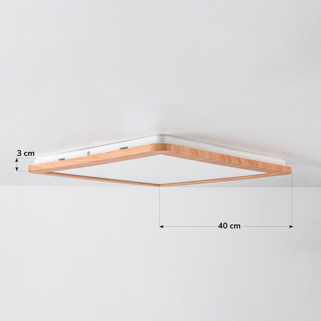 Modern ceiling lamp Celeste, wood look, 3-step dimmable