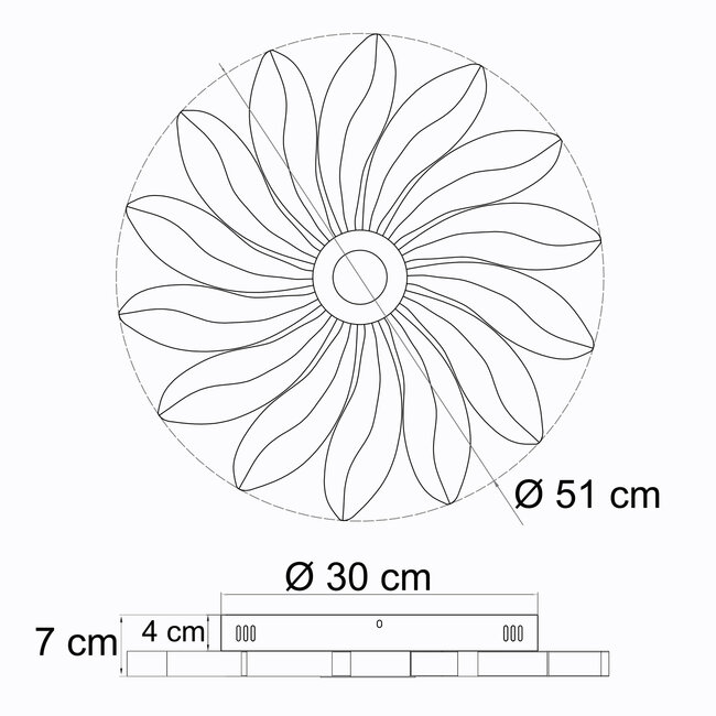 Ceiling lights flower design with adjustable colour temperature - Anchusa
