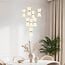8-light pendant light Aegea - white pendants with gold details and integrated LED