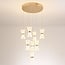 8-light pendant light Aegea - white pendants with gold details and integrated LED