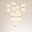 8-light pendant light Aegea - white pendants with gold details and integrated LED
