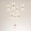 8-light pendant light Aegea - white pendants with gold details and integrated LED