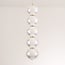 5-light pendant light Aella - white globes with gold rims and integrated LED