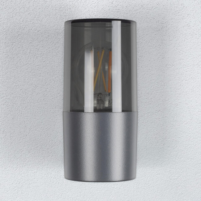 Modern wall lamp, smoked glass grey