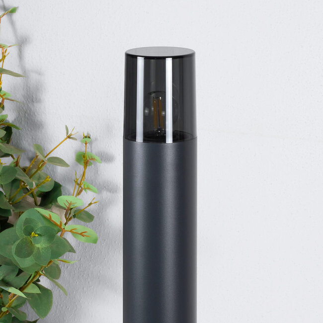 Modern standing outdoor lamp in smoked glass grey - Jenny