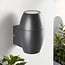 Oval outdoor wall light - black