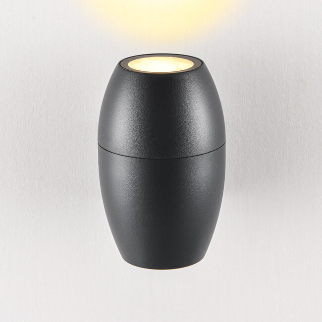 Oval outdoor wall light - black
