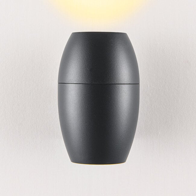 Oval outdoor wall light - black