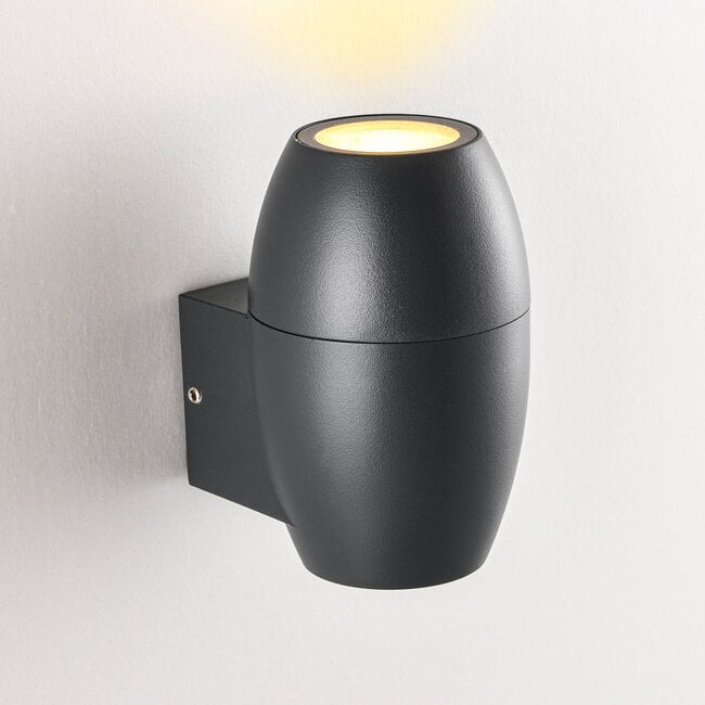 Contemporary oval wall light for outdoor use