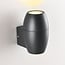 Oval outdoor wall light - black