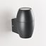 Oval outdoor wall light - black