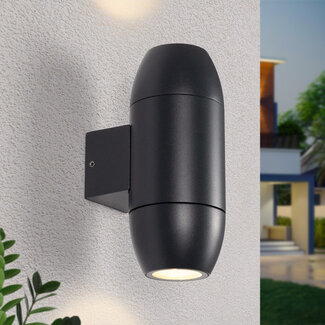 Contemporary oval wall lamp, Black