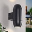 2-light oval outdoor wall light - black