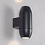 2-light oval outdoor wall light - black
