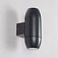 2-light oval outdoor wall light - black