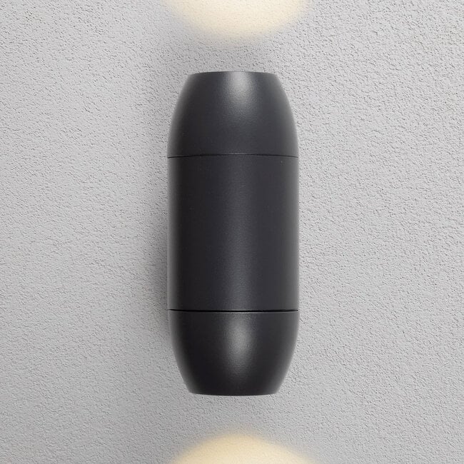 2-light oval outdoor wall light - black