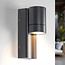 High-quality outdoor wall light aluminium and glass - black