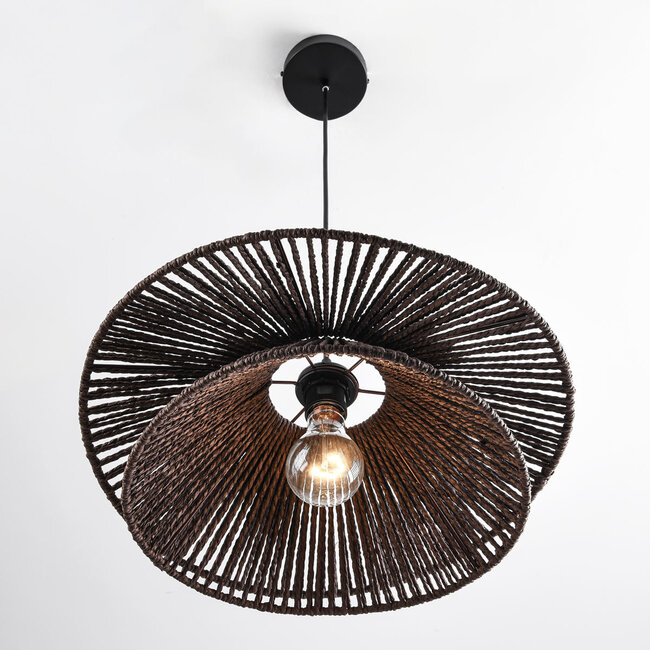 Osaka handwoven rope pendant light in brown