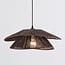 pendant light Osaka in hand-braided rope - chocolate brown
