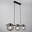 3-light pendant light Curvatura - black with smoked glass