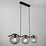 Modern pendant lamp with round smoked glass, 3-light - Curvatura