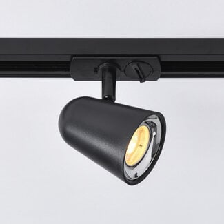Track spotlight 1-phase Sev, 3-step dimmable, black with chrome-effect