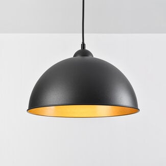 Track pendant light 1-phase Fos, black with gold interior