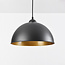 Track pendant light 1-phase Fos, black with gold interior
