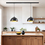 1-phase rail pendant lamp Fos - Black with Golden interior